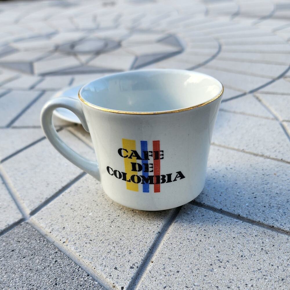 Vintage Corona Cafe de Colombia Porcelain Espresso Cup & Saucer Set - Picture 4 of 9